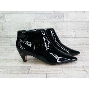 Women's Splendid Black Patent Leather Pointed Toe Ankle Boots Booties Size 9